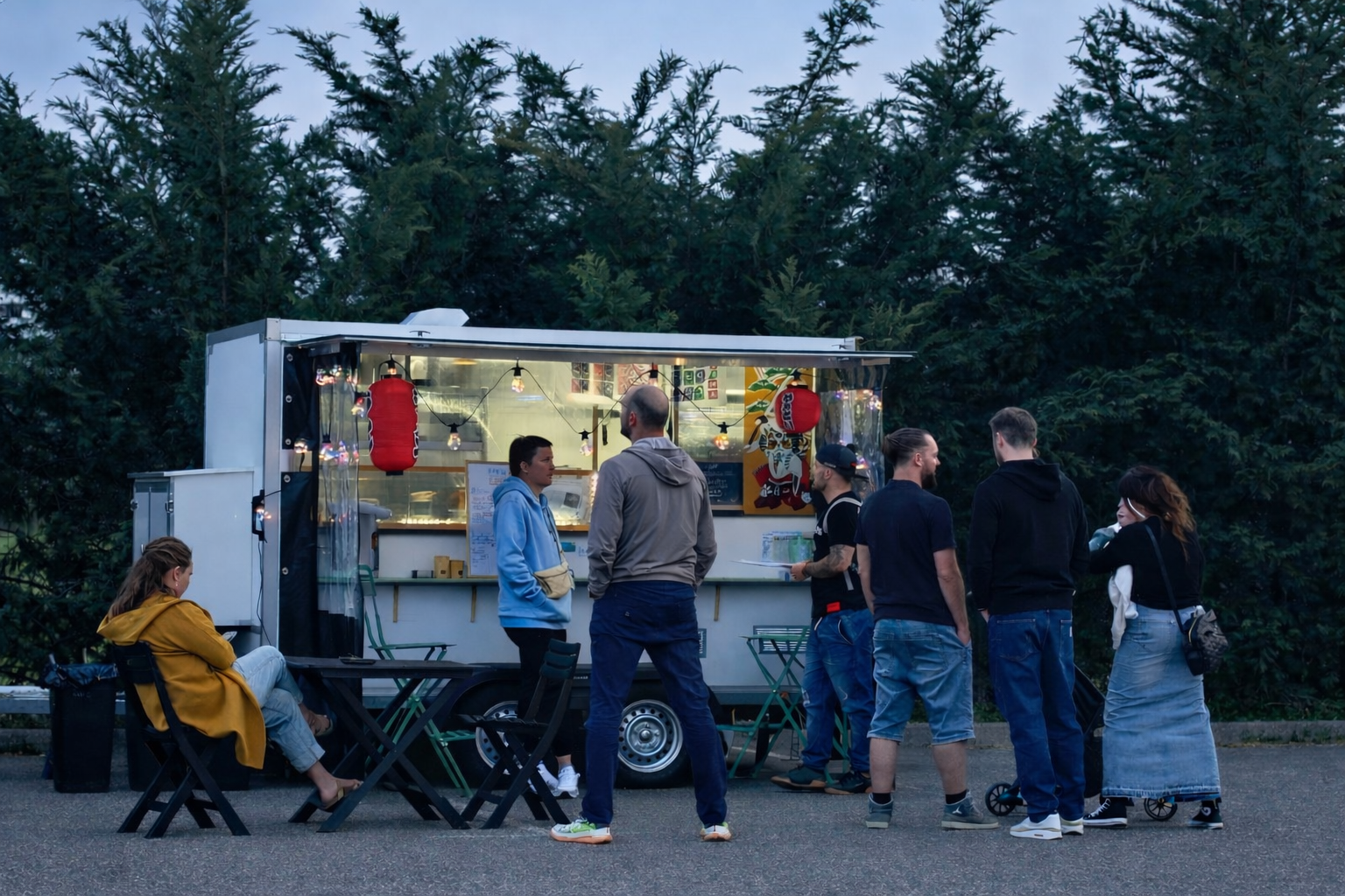 Food truck DokiDoki avec un client